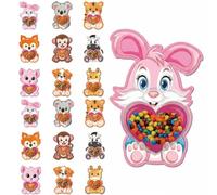 18 Pcs Valentines Candy Cards for Kids Classroom - Valentines Animals Greeting Cards Event Supplies, Valenti-nes Exchange Card for Classroom School Parties Family Gathering Date Night Boys Girls