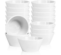 18 Pcs White Porcelain Bowls 240ml Small Dessert Bowls Broth Cups Soup and Dip Cups for Ice Cream Dipping Sauce Bouillon Soups Side Dishes Salads Cereal Rice, Microwave and Dishwasher Safe
