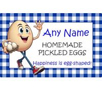 18 Pesonalised Pickled Egg Jar Labels, Stickers Personalised with Any Name