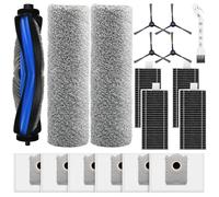 18-Piece Accessory Set for Ecovacs Deebot X8 Omni / X8 Pro Omni Robot Vacuum Cleaner, Replacement Parts with 1 Main Brush, 2 Mop Roller, 6 Dust Bags, 4 Filters, 4 Side Brushes, 1 Cleaning Brush