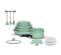 18-Piece Aluminium Cookware Set Green
