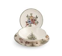 18 Piece Christmas Carol Set Made from Decorated Stoneware