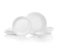 18-Piece Dinnerware Set in Linen Weave by Corelle, Serves 6