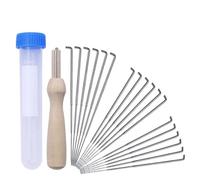 18 Piece Felting Needles Kit with 3 Sizes, Wool Felting Tools, Stitch Punch, Bottle, with Wooden Handle Holder, Complete Starter Kit for DIY Crafting, Making Felt Animals, and Toys