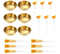 18-Piece Golden Facial Kit, Includes Brushes, Bowls, and Esthetician Tools for Salon and Personal Use