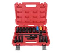 18-Piece Impact Socket Set, 1/2 Inch Drive CRV 10-24mm, 6 Point with 3", 5", 10" Extension Bars - Perfect for Auto Repair and Maintenance