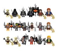 18-Piece Lord of the Rings Minifigures Building Blocks Set - Orcs, Knights & Medieval Army Figures for Collectors & Kids