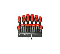 SPARES2GO 18 Piece Large and Small Precision Screwdriver Set (Phillips, Pozi, Flat, Slotted, Torx + Wall Mountable Bracket)