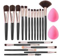 18-Piece Make-Up Brush Set, Professional Makeup Brushes for Foundation, Concealer and Eyeshadow, Premium Make Up Brush Set with Travel Case, Ideal for Beginners and Professionals (Rose Gold)