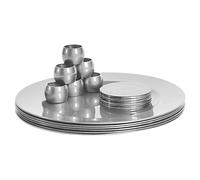 18 Piece Metallic Charger Plates Set Argon Tableware Silver One Size