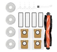 18 Piece Sweeping Robot Accessories Compatible with Xiaomi Robot Vacuum X20+/X20 Plus Robot Vacuum Cleaner - 1 Main Brush, 4 Dust Bags, 4 Side Brushes, 4 Filters, 4 Wipes & 1 Cleaning Brush