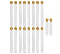 18-Piece Test Tubes, Plastic Test Tubes, Lightweight and Durable, Test Tubes with Cork, Chemical Accessories.