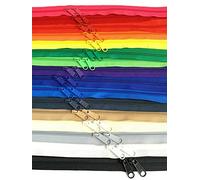 18 Pieces 30 Inches Double Slide Zipper YKK #4.5 Coil with Two Long Pull Head to Head Closed Ended on Both Sides 18 Assorted Colors - Made in USA