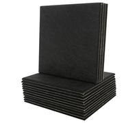 18 Pieces Acoustic Panels | Polyester Fibre 30x30cm Sound Absorption Square Self-Adhesive Suitable for Living Rooms Offices Playrooms KTV Cinema Bedrooms (Black)