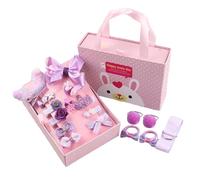 18 Pieces Baby Hair Accessories for Girls, Glitter Princess Headdress Easter Bunny Gift Box, Set of 18 Stylish Hairpin, Assorted Hairpiece Set for Easter Party School Ballet Birthday Festival