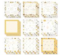 18 Pieces Bee Sticky Notes Adhesive Bee Memo Notes Self-Stick Note Pads for School Office Home Supplies Students Teachers Gift, 9 Styles