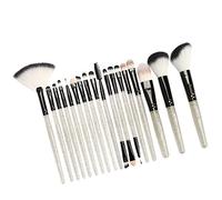 18 Pieces Cosmetic Brushes Set for Foundation Powder Concealer Silver-Black
