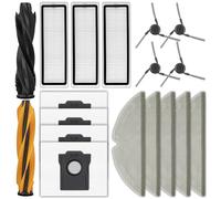(18 Pieces) D20 Pro Plus Replacement Parts Compatible with Dreame D20 Pro Plus Robot Vacuum Cleaner, 2 Roller Brushes, 5 Mop Pads, 3 HEPA Filters, 4 Dust Bags, 4 Side Brushes, Accessories Kit