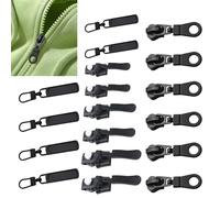 18 Pieces Fix Zip Puller, Zipper Repair Replacement Kit, Universals Instant Fix Zipper Repair Kit, Zippers Fix Sliding Teeth Screw Head with 3 Different Sizes