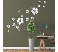 18 Pieces Flower Wall Stickers, Modern Living Room Decor, Home Decor, Bedroom Mirror Wall Stickers
