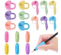 18 Pieces Kids Grip Pen, 3 Patterns Silicone Correctly Grip Erasers, Ergonomic Pencil for Right and Left, Helper for Holding Writing Instrument