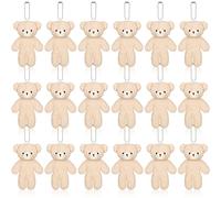 18 Pieces Mini Bear Toy 4.7 Inch Stuffed Jointed Bear Soft Tiny Doll for DIY Keychain Birthday Wedding Xmas Decorations Party Favor(Plain Style)