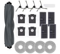 18 Pieces Replacement for Dreame X40 Ultra, L40 Ultra Vacuum Cleaner Accessory Kit, 1 Main Brush, 4 Mop Pads, 4 HEPA Filters, 4 Vacuum Bags, 4 Side Brushes, 1