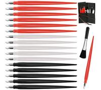 18 Pieces Scratch Art Tools, Scratching Drawing Color Pen Dual Tip/Scratch Paper Stick Stylus Tools Bag for Adults & Kids Art Paper Painting, Scratch Pen with Clean Brush Crafts Set (Red/black/white)