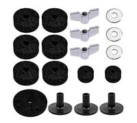 18 Pieces/set Practical Drum Set Cymbal Felts+Sleeves+Wing Nuts+Washers Set For Drum Cymbal Stand Accessories Cymbal Stand Black For Drum Set Cymbal Felts And Sleeves Washer Drum Cymbal Stand Set