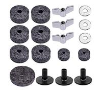 18 Pieces/set Practical Drum Set Cymbal Felts+Sleeves+Wing Nuts+Washers Set For Drum Cymbal Stand Accessories Cymbal Stand Black For Drum Set Cymbal Felts And Sleeves Washer Drum Cymbal Stand Set
