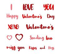 18 Pieces Valentine's Day Words Cutting Dies Carbon Steel Letter Heart Die Cuts Embossing Stencil Template for Card Making DIY Scrapbooking Paper Cards Making Decorative Crafts Supplies