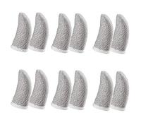 18-Pin Carbon Fiber Finger Sleeves for PUBG Mobile Games Contact Screen Finger Sleeves White(12 Pcs)