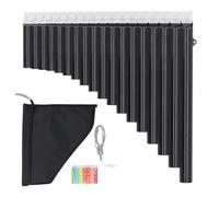 18 Pipes Pan Flute Instrument, Key of C Pan Pipe for Beginners, ABS Material with Bright Tone, Portable Pan Flute for Learning Teaching Outdoor Performance, Includes Carrying Bag H