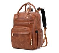 18 Pockets Diaper Bag Backpack with Waterproof Pockets and Stroller Buckle, Convertible Tote Bag (Brown, Large)