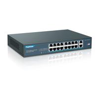18 Port PoE Switch 16 PoE Port 100Mbps 2 Uplink Gigabit 250W Built in Power