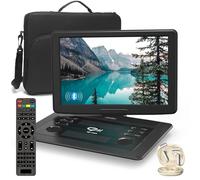 18" Portable DVD Player with Headphones, 15.6" HD Swivel Screen with Extra Carrying Bag, Support AV-in/Out and Multiple Disc Formats