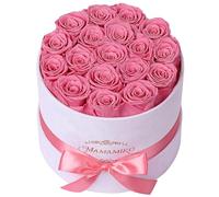 18 Preserved Roses in Suede Box, Real Pink Rose, Gifts for Women Her | Flowers for Delivery，Forever Eternal Roses, Gift Box&Card, Birthday Gifts for Mom Her,Anniversary Gifts for Wife Girlfriend