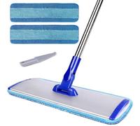 18" Professional Microfiber Mop Floor Cleaning mop, Flat Mop with Stainless Steel Handle,2 Reusable Washable Mop Pads and mop Pads Brush,Microfiber Mop for Hardwood, Laminate, Tile Floor Cleaning