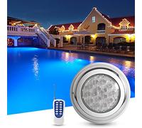 18'' Rainbow LED Underwater Pool LightStainless Steel Easy Installation ColorChanging Synchronous Control WallMounted for Stunning Pool Ambiance