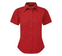 (18, Red) Premier Short Sleeve Poplin Blouse / Plain Work Shirt