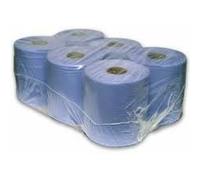 18 ROLLS BLUE PAPER WIPE CENTRE FEED TOWEL 2 PLY 150M 2 PLY EMBOSSED - GIVES BETTER ABSORBENCY