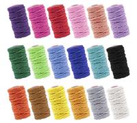 18 Rolls Macrame Cord, 3mm x 576 Yards Natural Cotton Macrame Rope, 3 Strand Twisted Colorful Twine String Cord for Artworks, Gift Wrapping, Plant Hangers, Crafts, Knitting, 18 Colors