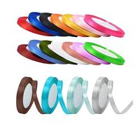18 Rolls of Satin Ribbon, Color Craft Gift Ribbon, Decorative Gift Ribbon, Bow Ribbon, Gift Wrapping Accessories, for Gift Wrapping, Wedding Decoration, Cake Decoration(22m*10mm)