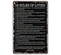 18 Rules of Living Dalai Lama Quotes Wall Decor for Bedroom Artwork Black Paintings Kitchen Printing Pictures Posters Home Bathrooms 8"x12"
