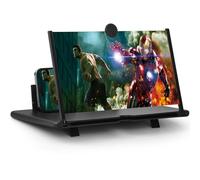 18" Screen Magnifier for Cell Phone -Fanlory 3D HD Magnifying Projector Screen Enlarger for Movies, Videos and Gaming - Foldable Phone Stand with Screen Amplifier (白色, 18英寸)