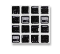 18 Self Adhesive Tiles: Black Mosaic - 4" x 4", Thick, Self Adhesive Stick on Wall Tile, Stickers, transfers, Decals. Over Any Size of Smooth Tiles or onto Any Smooth Wall Surface