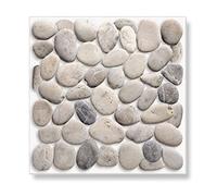 18 Self Adhesive Tiles: Pebble Mosaic - 4" x 4", Thick, Self Adhesive Stick on Wall Tile, Stickers, transfers, Decals. Over Any Size of Smooth Tiles or onto Any Smooth Wall Surface