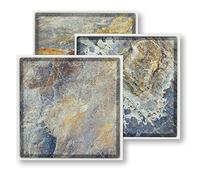 18 Self Adhesive Tiles: Rustic Slate - 4" x 4", Thick, Self Adhesive Stick on Wall Tile, Stickers, transfers, Decals. Over Any Size of Smooth Tiles or onto Any Smooth Wall Surface