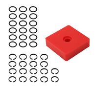 18 Sets 3/8" Impact Retaining Ring Clip Friction Rings with O-Ring, Including Red Retainer Ring Anvil Install Tool Compatible with MIL Electric & Pneumatic Impact Wrench