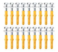 18 Sets Heavy Duty M10x50mm Masonry Brick Wall Plugs and Concrete Screws with Washer Zinc Plated Wall Fixing Anchor Bolts Strong Wall Plugs and Screws Set for TV Bracket Aerial Satellite Fence Shelves